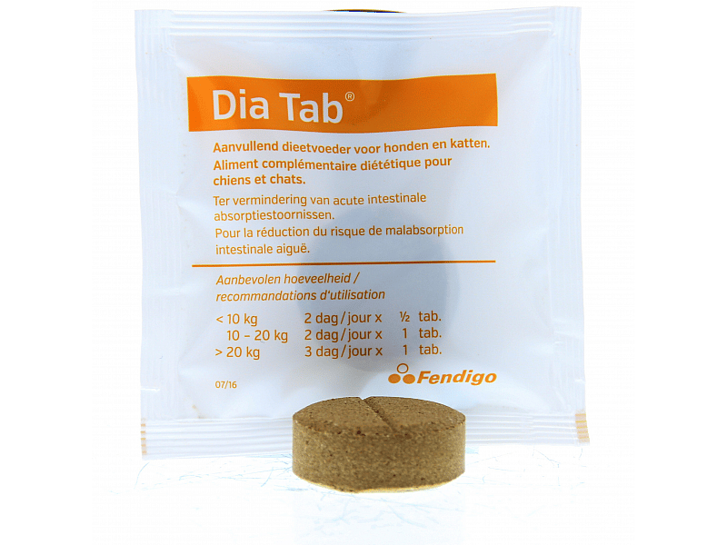 Dia Tab Kauwtablet Hond Kat Clinic Box 20 tabletten