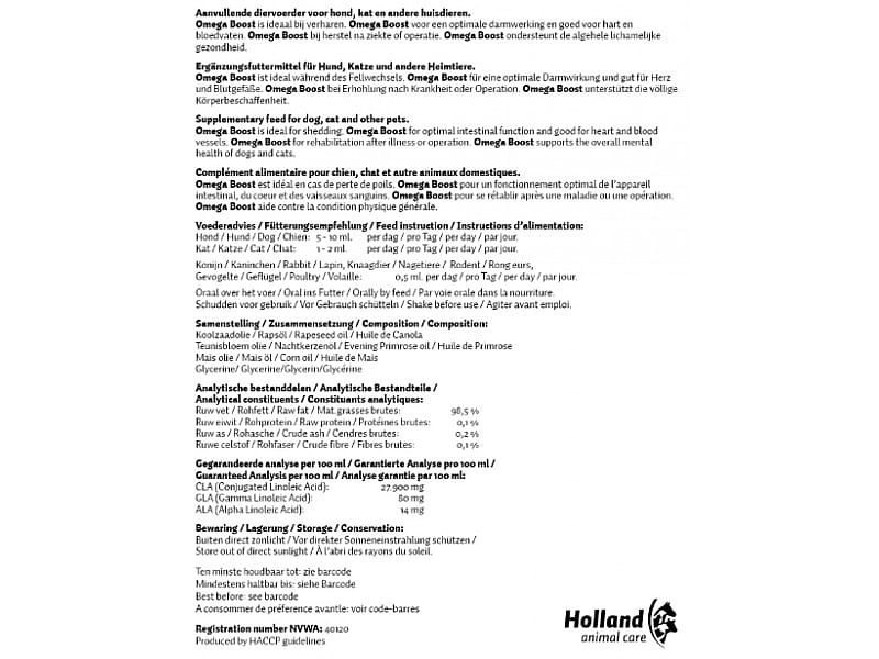 Omega Boost Hond en Kat 1 flacon 250 ml