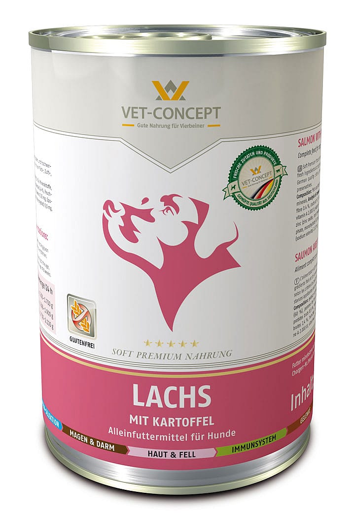 Vet-Concept Zalm Hondenmenu 6 x 400 gram blikjes - Zalm