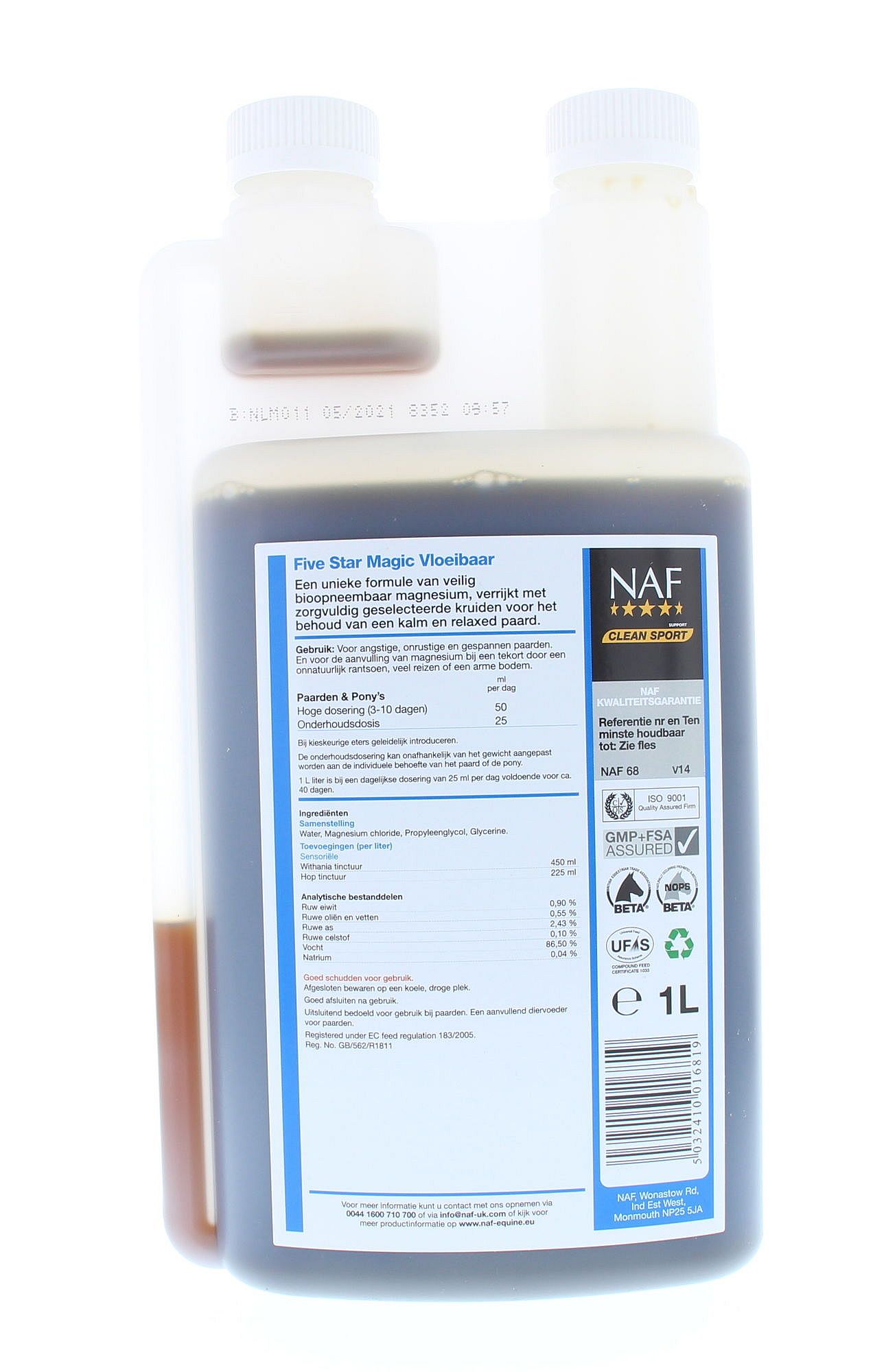 NAF Magic Liquid – Kalmerend magnesiumsupplement met kruiden voor paarden 1 liter
