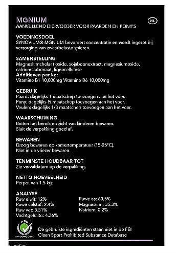 Synovium Mgnium Magnesium Paard 1.5 kg