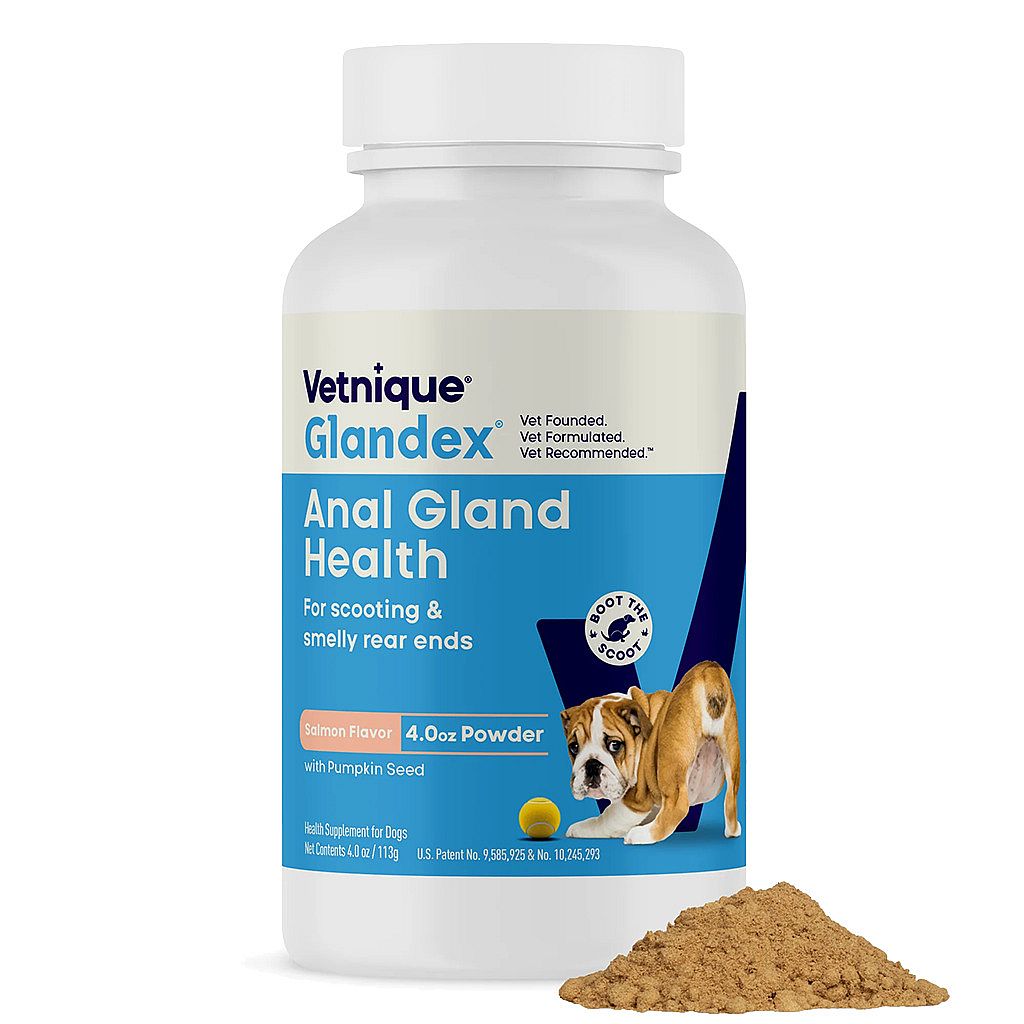 Anal Gland Health, Poeder, Zalm smaak, Honden supplement, Pompoenzaad