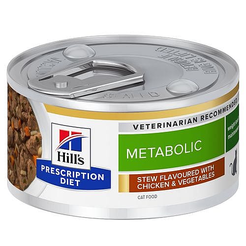 Hill's Prescription Diet Metabolic Weight & Diabetes Management Kattenvoer met Kip 24 x 82 gram stoofpotjes