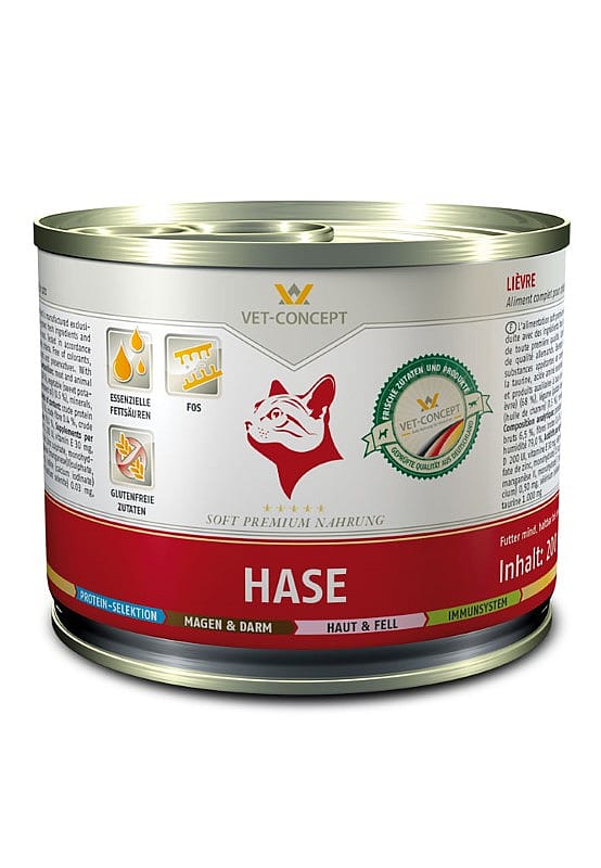 Vet-Concept Haas Kattenmenu Blikjes 6 x 200 gram