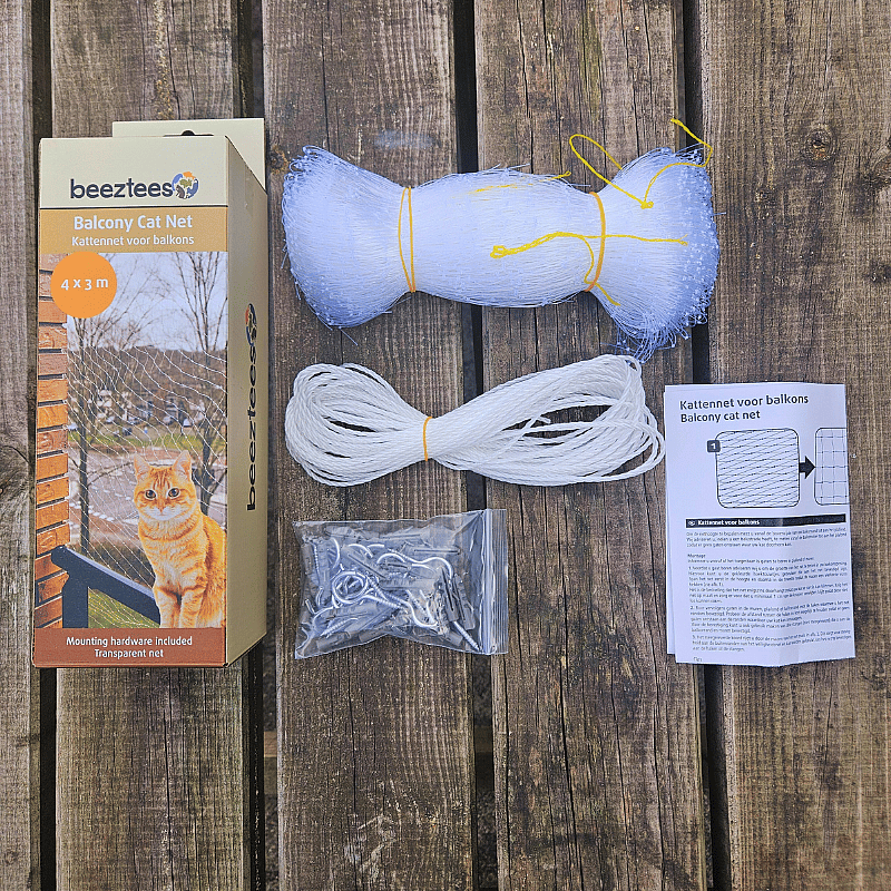 Beeztees Kattennet voor Balkon Transparant Kat 4 x 3 meter