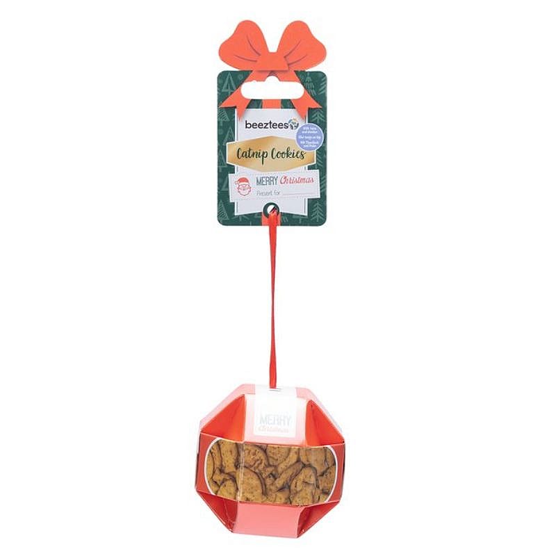 Beeztees Kerstbal Catnip Cookies Kat 30 gram Tonijn en Kip