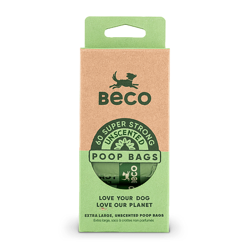 Beco Poop Bags Unscented Hond Travel pack - 60 stuks