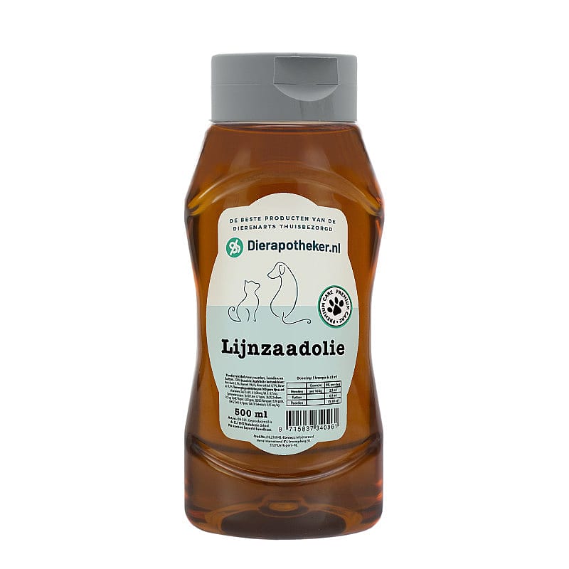 Dierapotheker Lijnzaadolie Hond Kat Paard 500 ml
