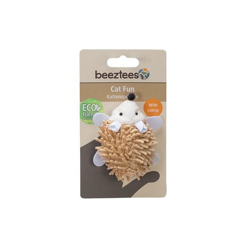 katten speelgoed, bal met pluimen, knuffelachtige vorm, tactiel speeldier, eco vriendelijk