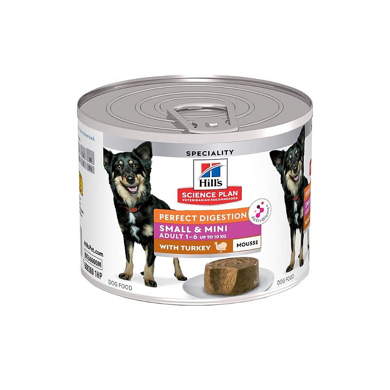Hill's Science Plan Perfect Digestion Small & Mini Mature Adult Kalkoen 12 x 200 gram