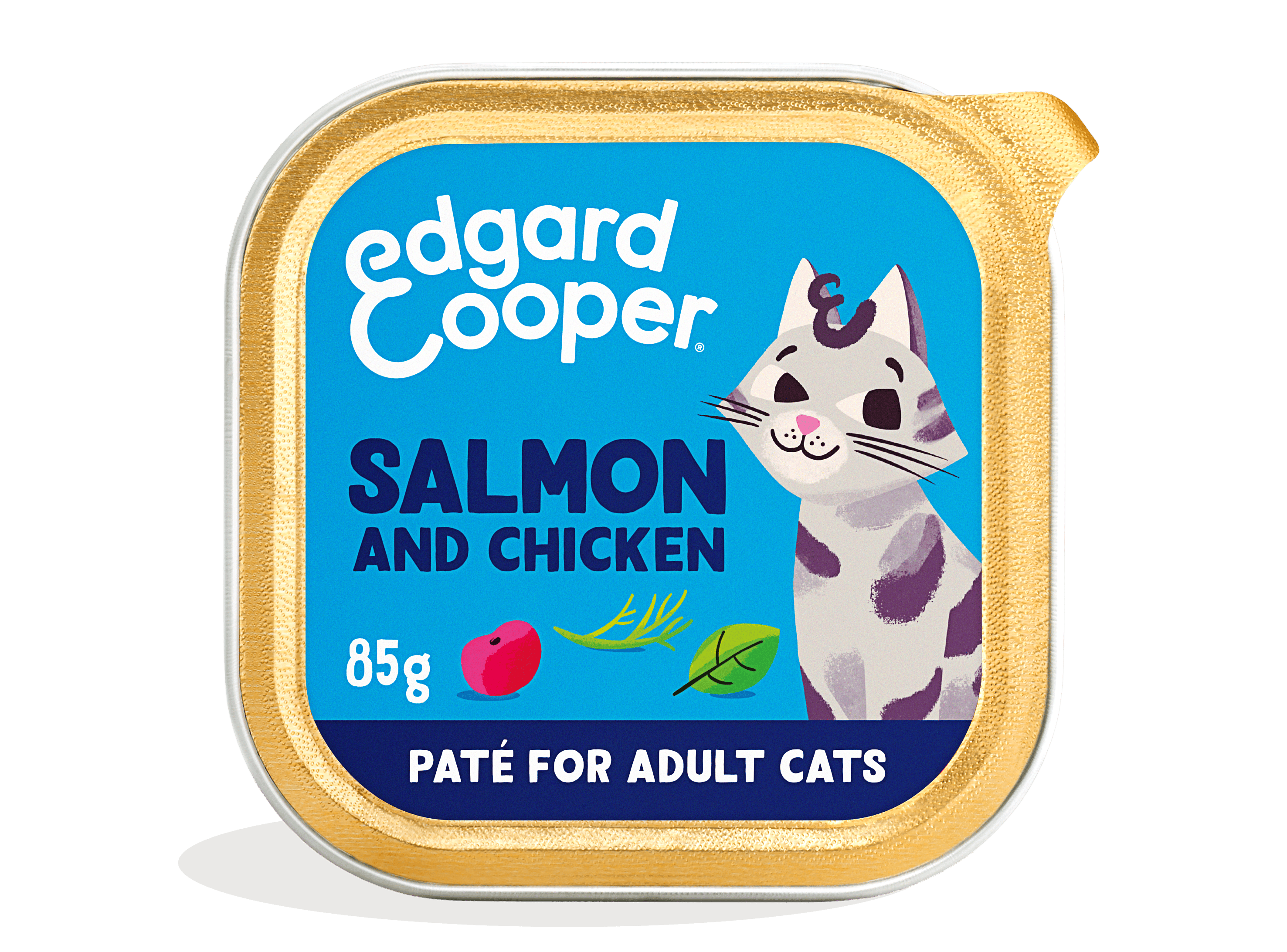 Edgard & Cooper Kuipjes Zalm en Kip Pate Adult Kat 16 x 85 gram