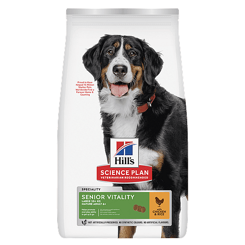 Hill's Science Plan Senior Vitality Large Breed Mature Adult 6+ Hondenvoer Kip & Rijst
