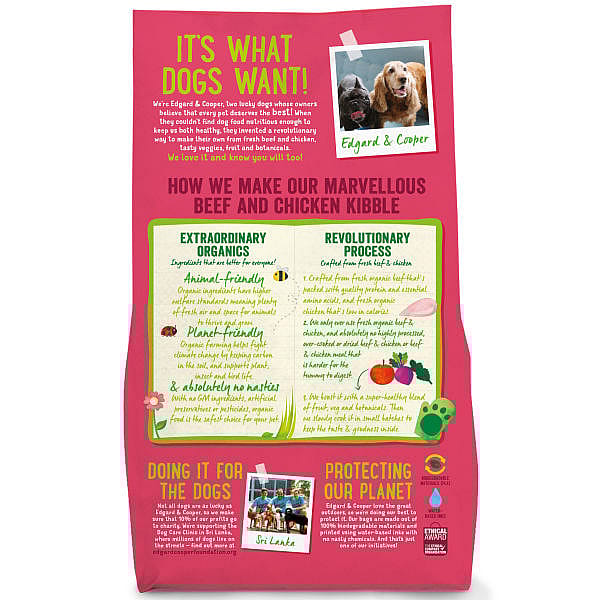 Edgard & Cooper Adult Hondenvoer Biologisch Vers Rund en Verse Kip 700 gram