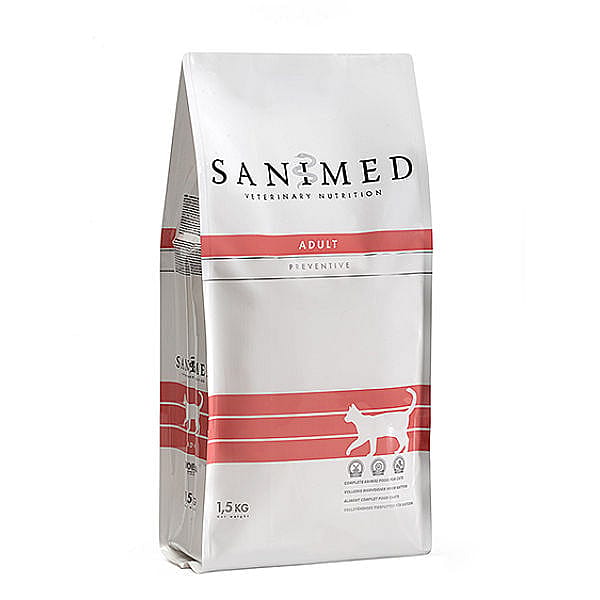 Sanimed Adult Kat: Volledige voeding - Ondersteunt urinewegen - Immuunsysteem - Huid 1.5 kg