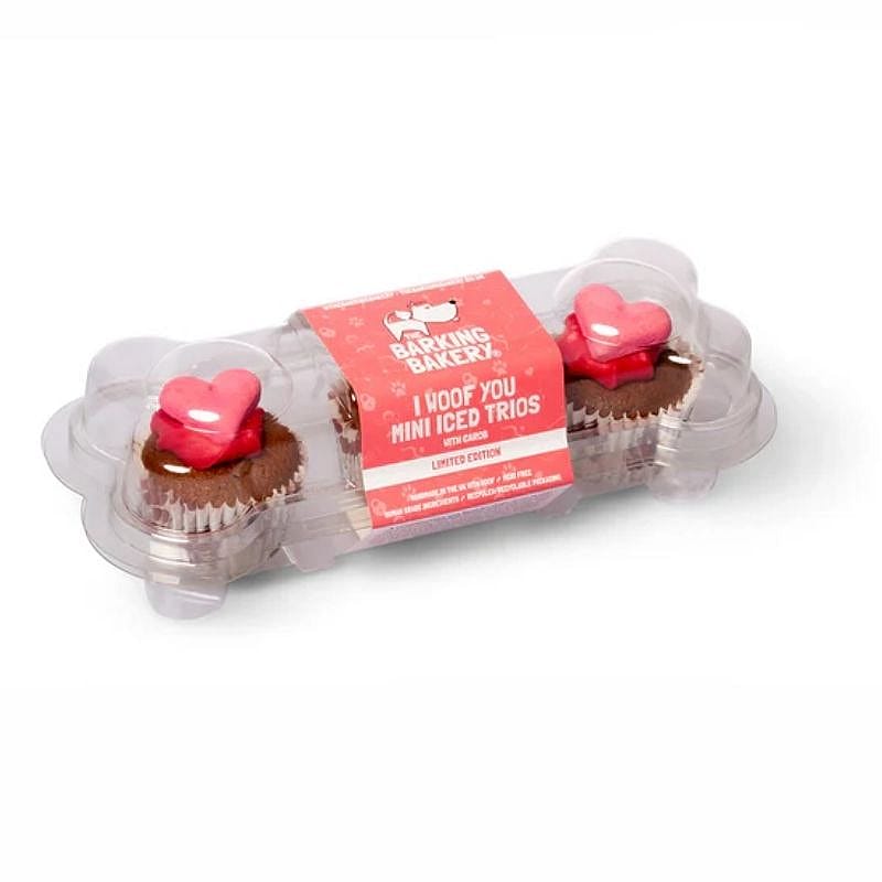 The Barking Bakery 'I Woof You' Valentines Mini Iced Muffins Trio 3 stuks Hond