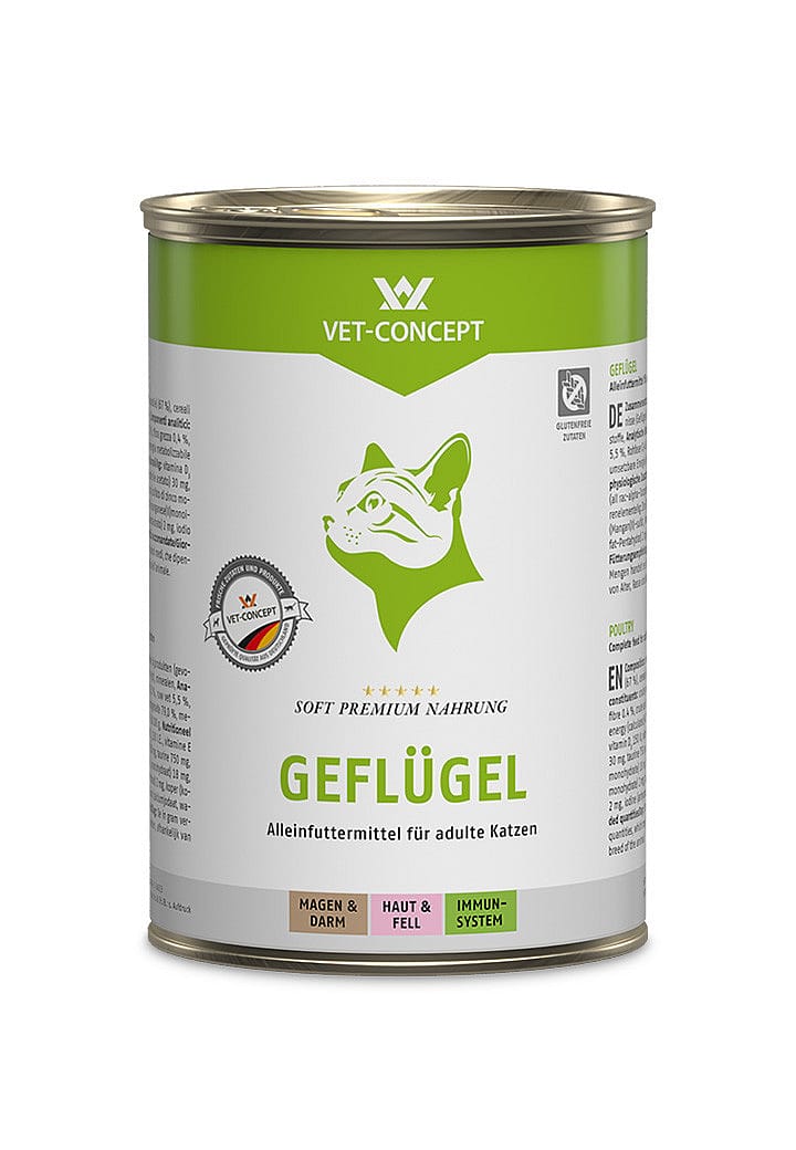 Vet-Concept Gevogelte Kattenmenu 6 x 400 gram blikjes - Gevogelte