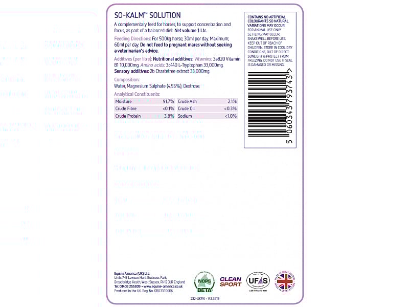 Equine America So Kalm Solution Paard 1 liter