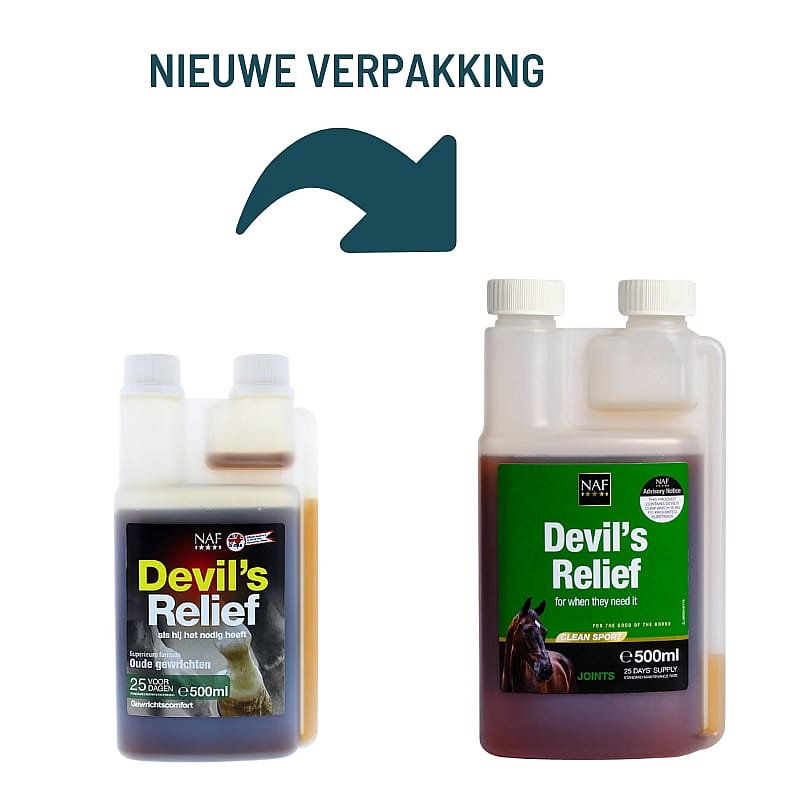 NAF Devil’s Relief – Kruidenoplossing voor stijve en oudere paarden 500 ml