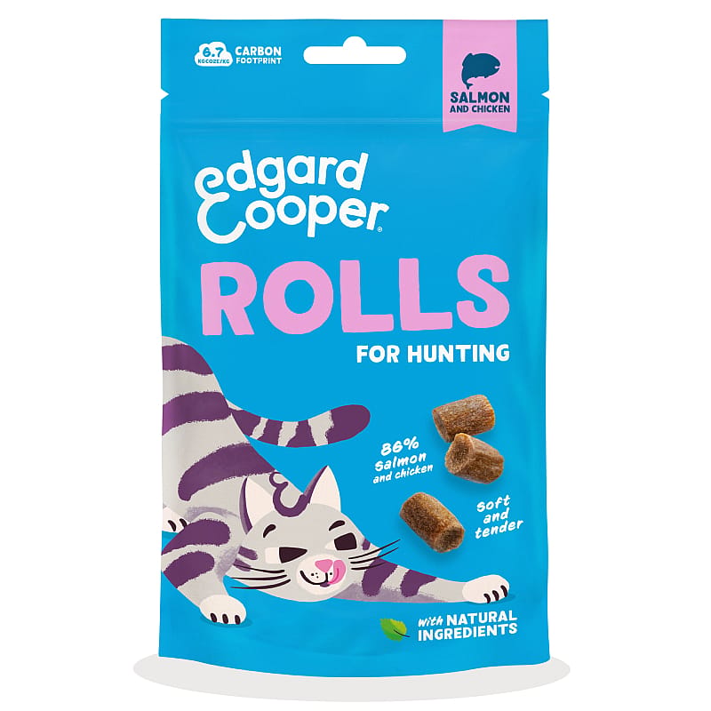 Edgard & Cooper Rolls Kattensnacks 45 gram Zalm en Kip