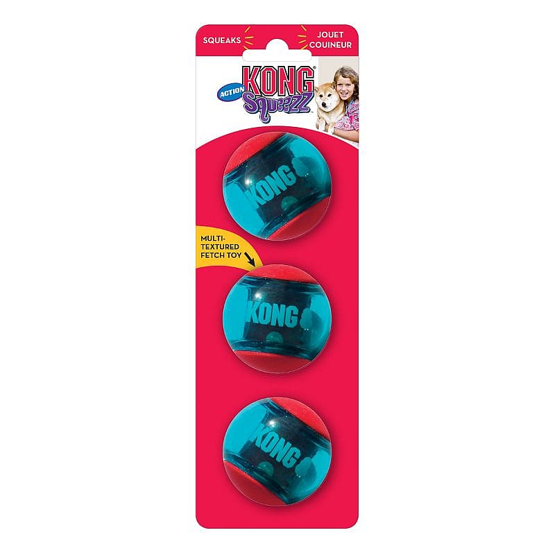 KONG Squeezz Action Red S - 3 stuks