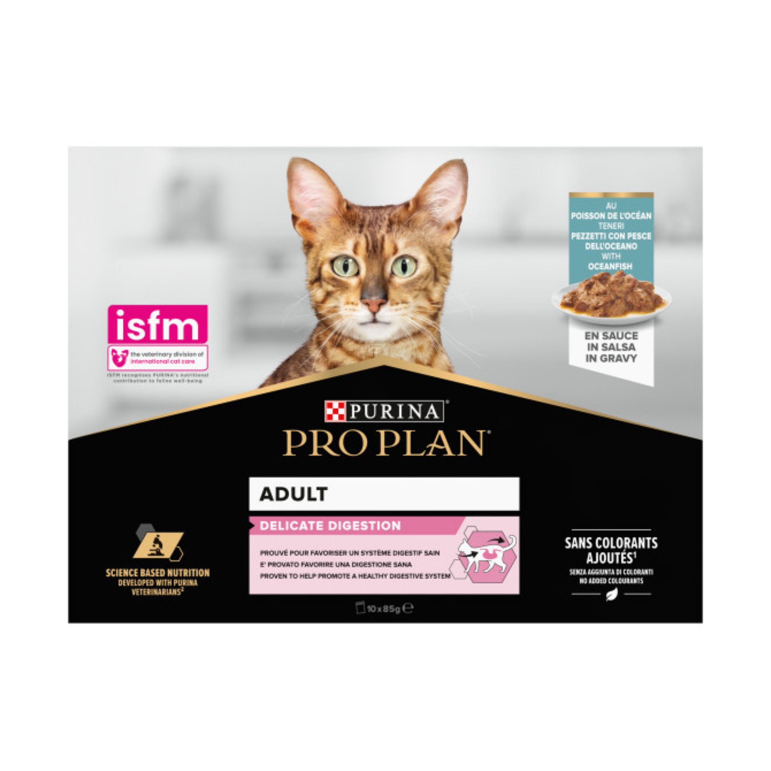 Purina Pro Plan Delicate Digestion Adult Kat 10 x 85 gram maaltijdzakjes vis