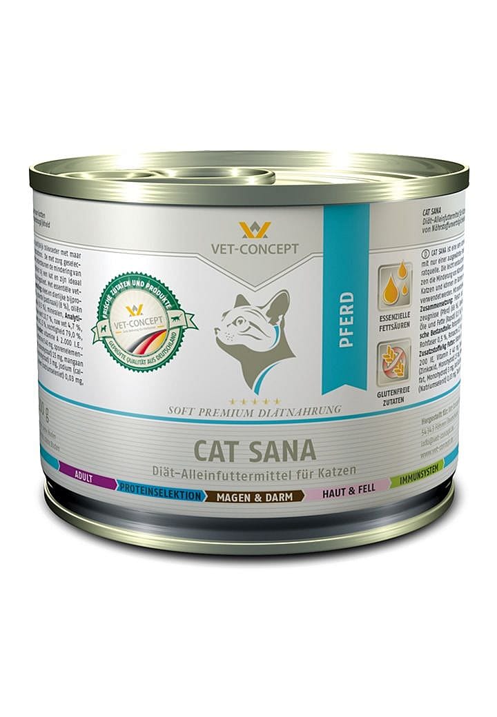 Vet-Concept Sana Paard Kattenvoer 6 x 200 gram blikjes
