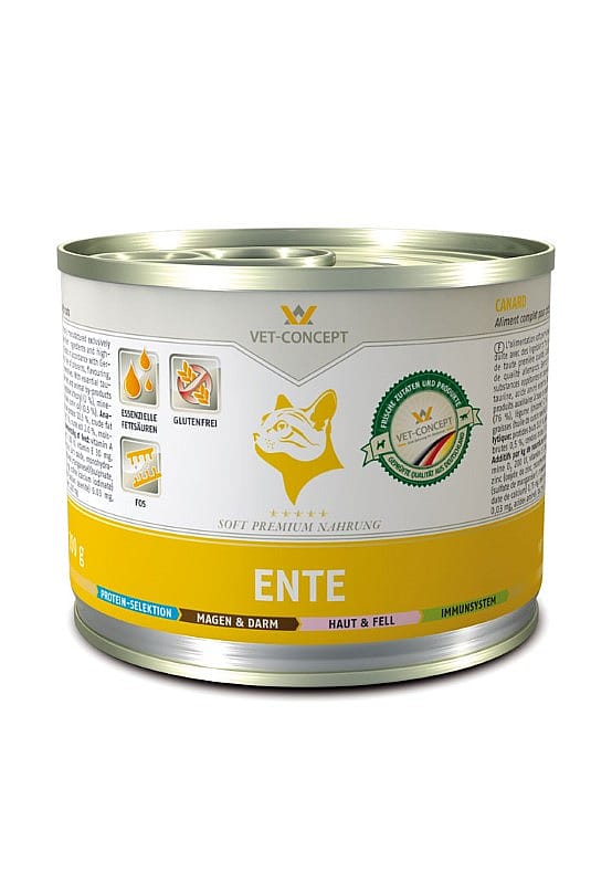 Vet-Concept Eend Kattenmenu 6 x 200 gram blikjes - Eend