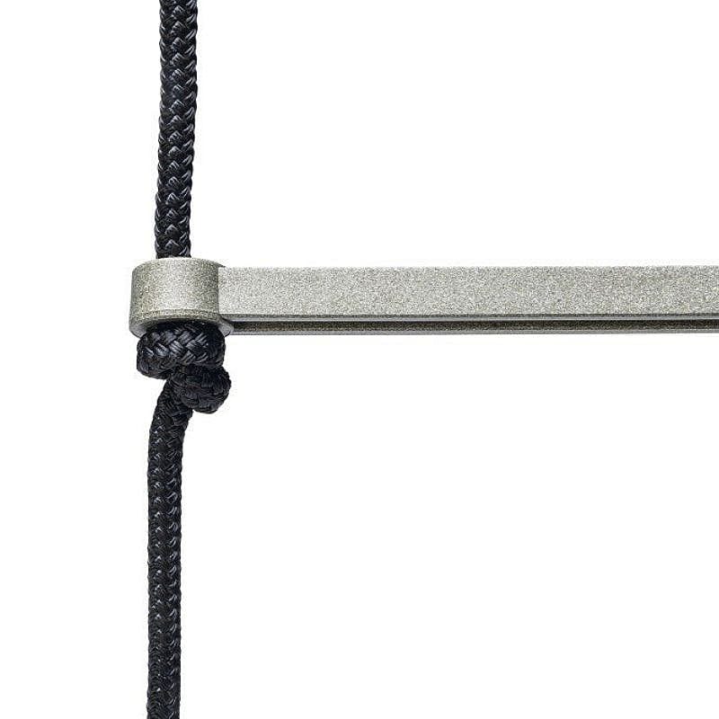 hanging rail, cable, knob clamp, metal rail, black cord