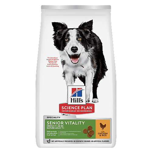 Hill's Science Plan Senior Vitality Medium Mature Adult 7+ Hondenvoer Kip Rijst
