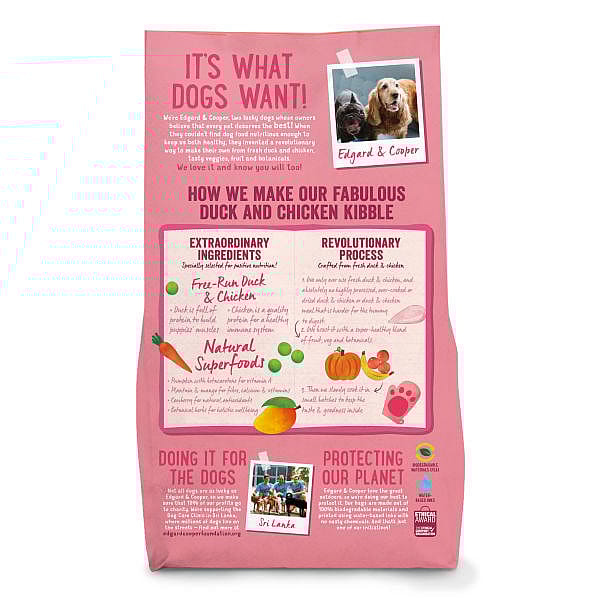 Edgard & Cooper Puppyvoer Verse Scharreleend en Scharrelkip 700 gram