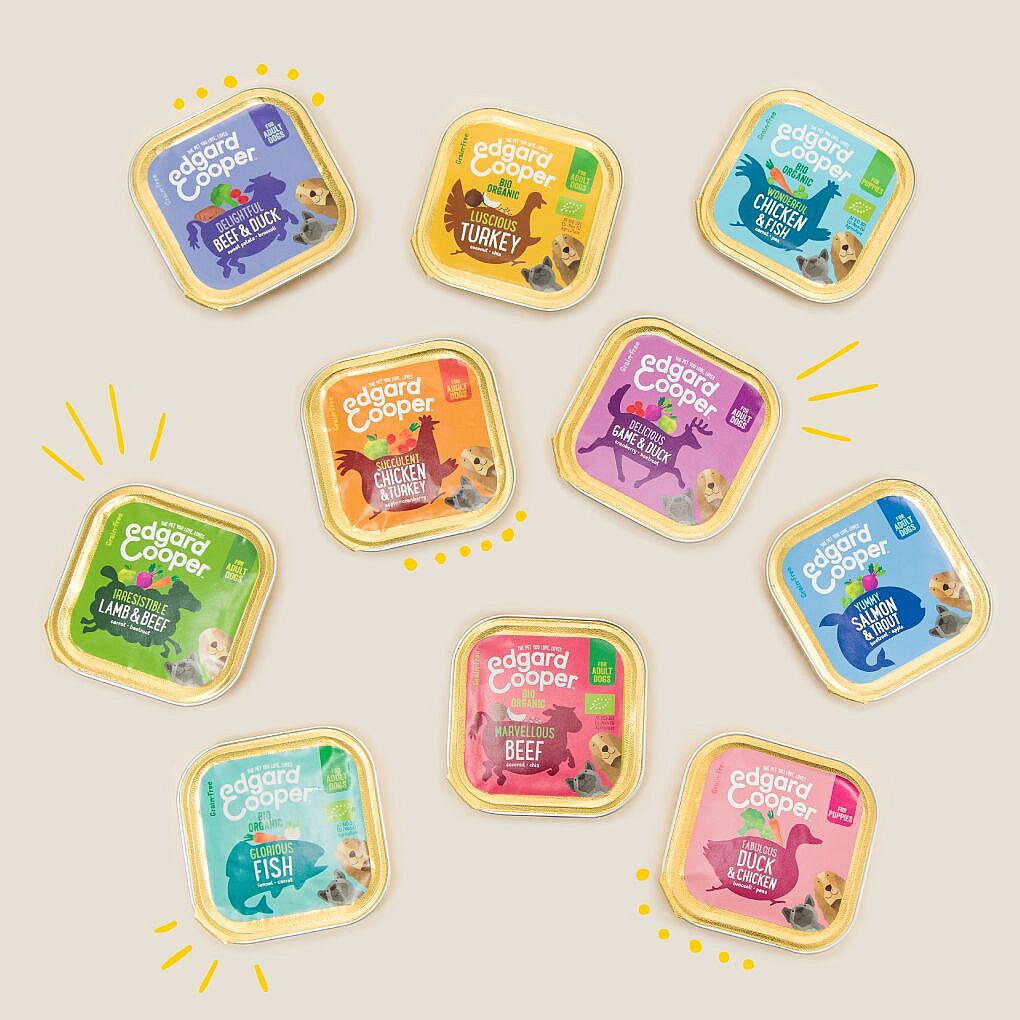 Edgard & Cooper Adult Hondenvoer Kuipjes Rund en Eend 11 x 150 gram