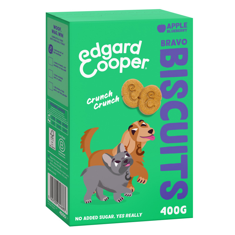 Edgard & Cooper Bravo Biscuits Appel & Bosbes 400 gram 