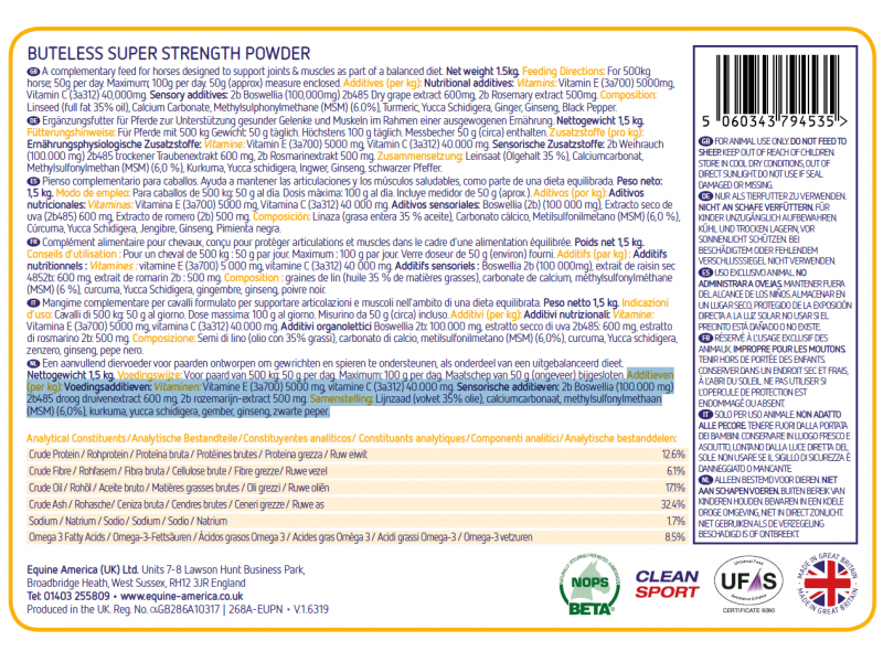 Equine America Super Strength Powder Paard 1.5 kg