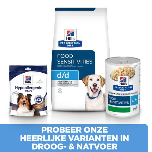 Hill's Prescription Diet DD Food Sensitivities Hondenvoer 12 x 370 gram blikjes - Eend en Rijst