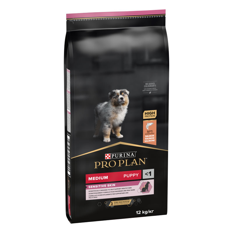 Purina Pro Plan Medium Puppy Sensitive Skin Hondenvoer Zalm 12 kg Purina Pro Plan Medium Puppy Sensitive Skin Hondenvoer Zalm 12 kg
