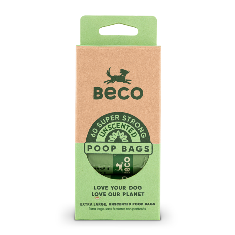 Beco Poop Bags Unscented Hond Travel pack - 60 stuks