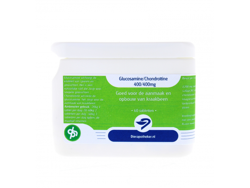 Dierapotheker Huisdierenmerk Glucosamine-Chondroitine 400-400 mg 60 tabletten 