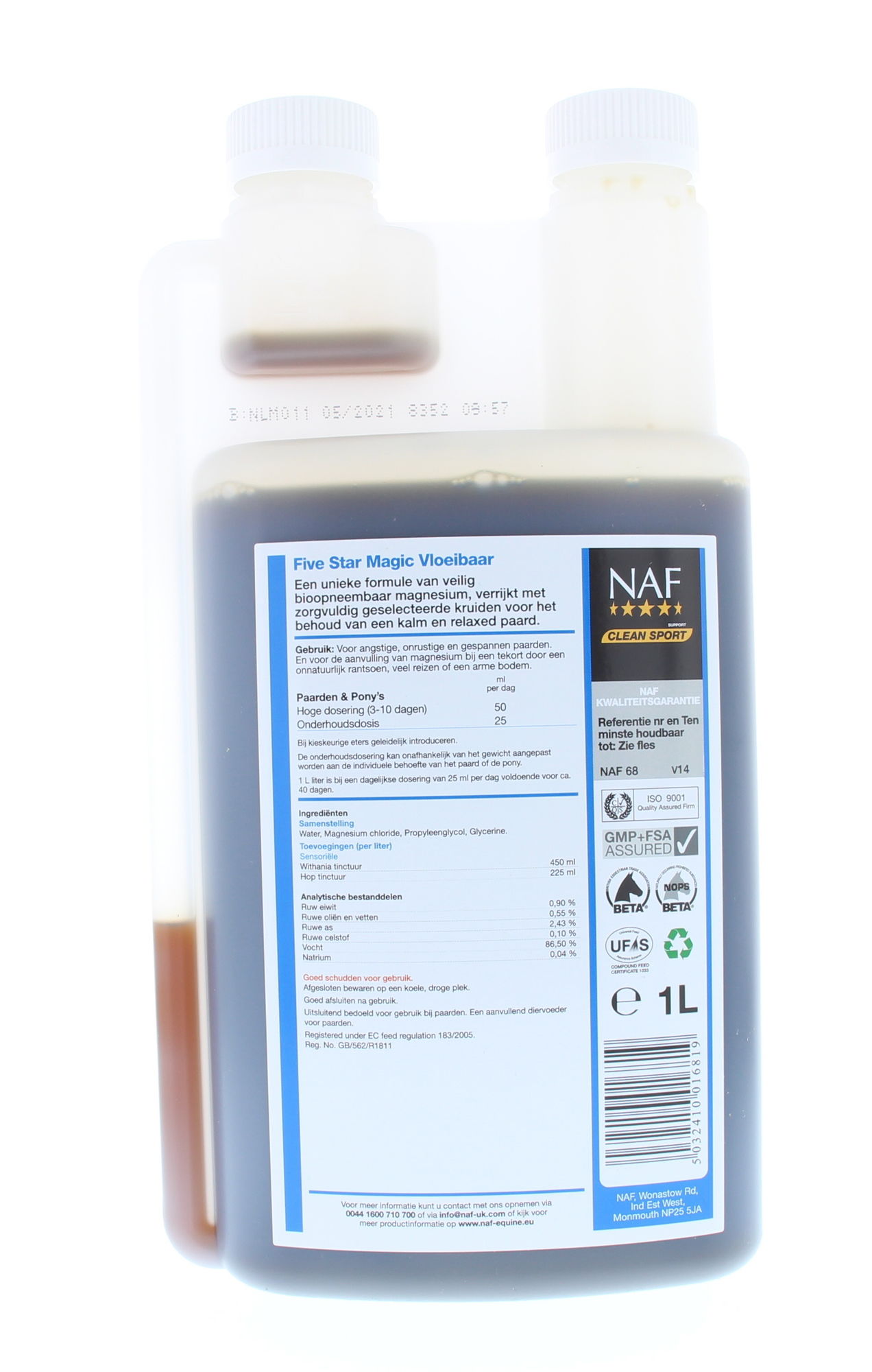 NAF Magic Liquid – Kalmerend magnesiumsupplement met kruiden voor paarden 1 liter