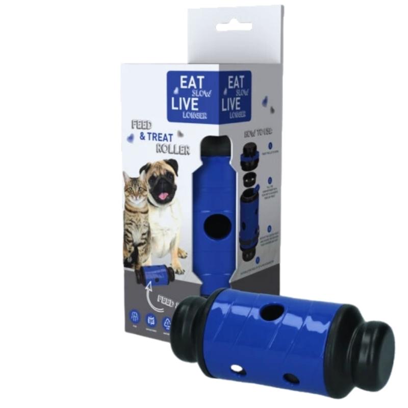 Eat Slow Live Longer Feed And Treat Roller Maat Large - Kleur Blauw