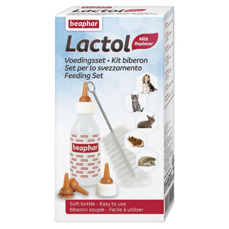 Beaphar Lactol Voedingsset (zuigflesje + speentjes) Hond Kat 