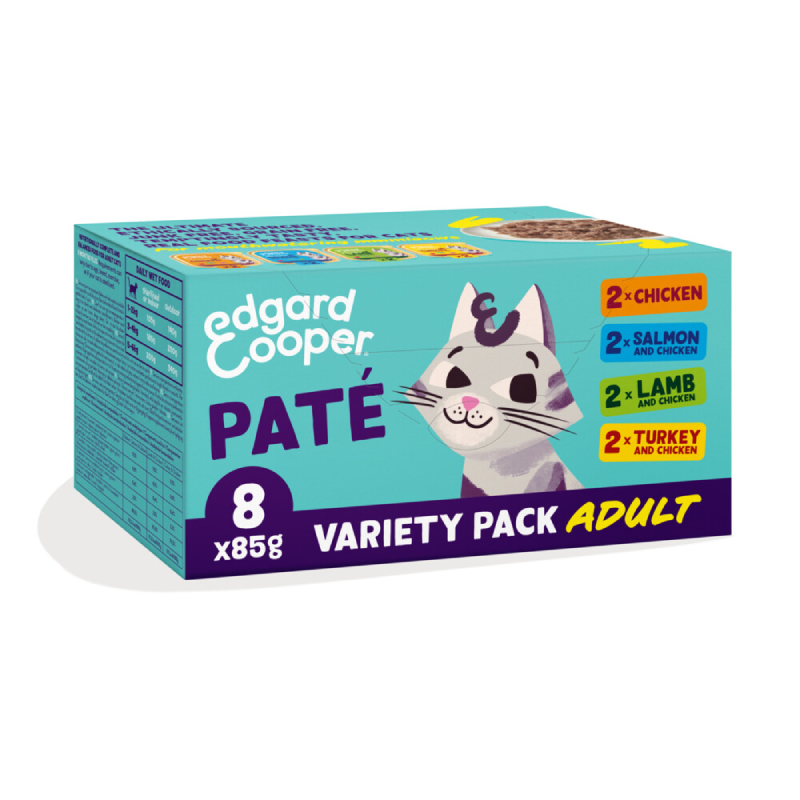 Edgard & Cooper Kuipjes Paté Multipack Adult Kat 8 x 85 gram 