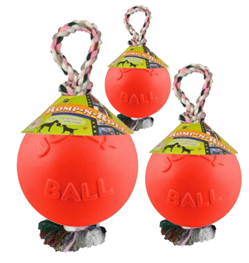 Jolly Ball Romp-n-Roll 10 cm - Baby Blue (Bosbessengeur) 10 cm - Oranje (Vanillegeur)