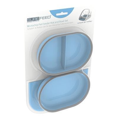 Surefeed Set Voerbakjes en Matje Blauw