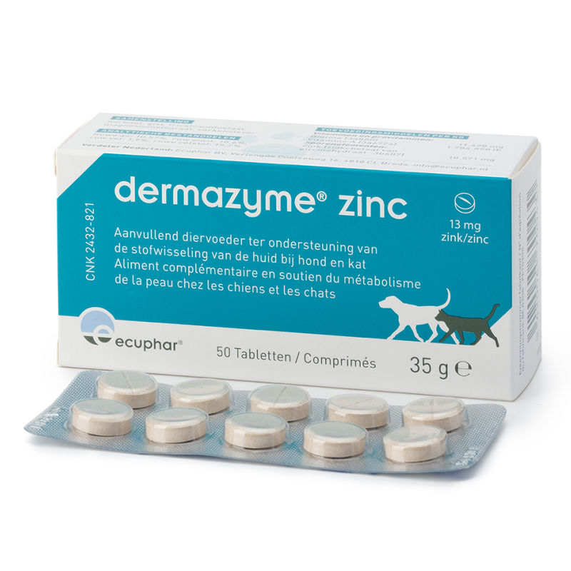 Dermazyme Zinc 50 tabletten, Medicatie, Pil