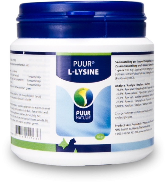 Puur L-Lysine Hond Kat 50 gram