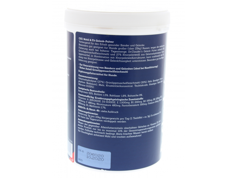 Dr. Clauders Mobil & Fit Gewrichtspoeder Hond 