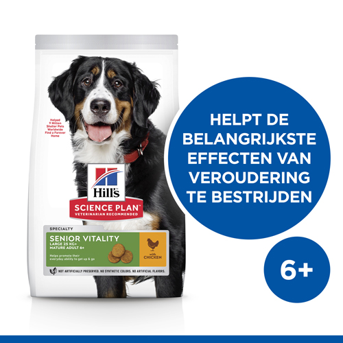 Hill's Science Plan Senior Vitality Large Breed Mature Adult 6+ Hondenvoer Kip & Rijst