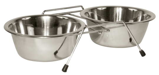 Voerbak Twinfeeder RVS 2 x 450 ml 