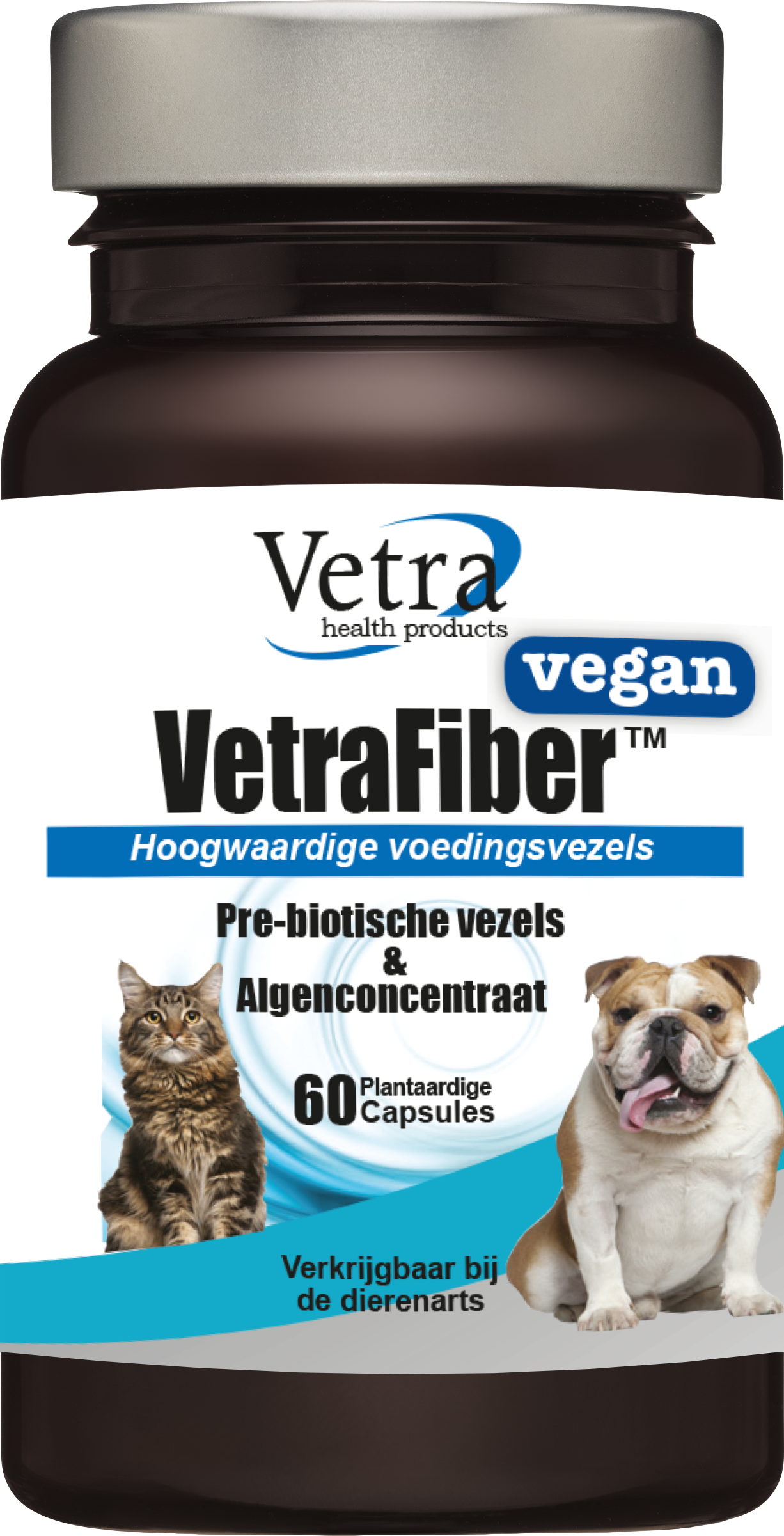 Vetra Fiber Vegan Voedingsvezels Capsules Hond Kat 60 capsules