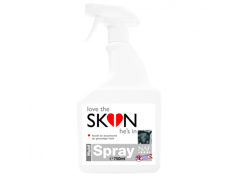 NAF Love The Skin He’s In Skin Spray 750 ml – Verzachtende huidverzorging voor paarden 
